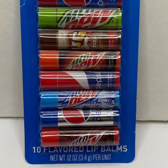 Pepsi Flavored Lip Balm Kids Set Cherry Baja Blast Mt Dew Root Beer Code Red - Picture 2 of 4